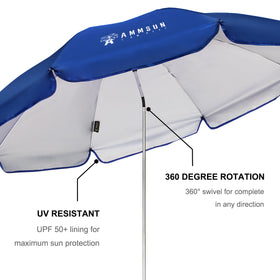 AMMSUN XL Chair Umbrella 360-degree rotation supports multi-angle sun protection