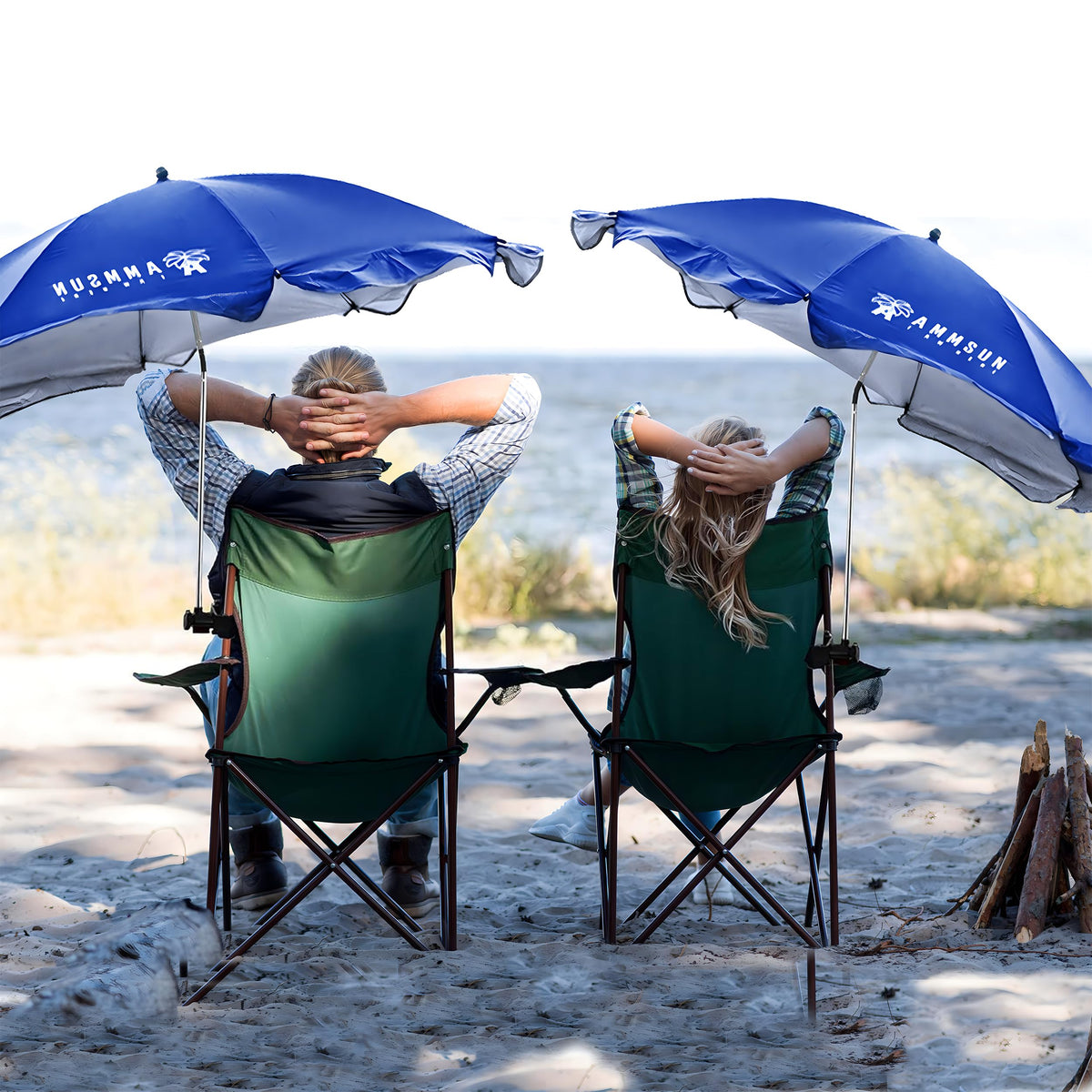 AMMSUN XL Chair Umbrella tilt-swivel enables precise shade adjustment as sun moves
