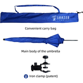 AMMSUN XL Chair Umbrella universal clamp fits chairs, strollers, wheelchairs
