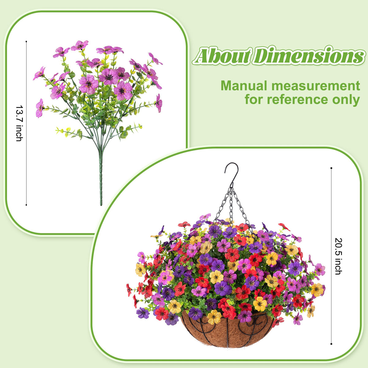Ammyoo daisy hanging basket mounted on a porch for outdoor ambience
