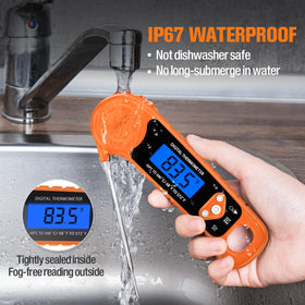 AMMZO IP67 waterproof thermometer during grilling
