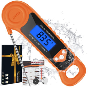 AMMZO digital thermometer probe in meat for precise doneness
