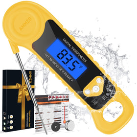 AMMZO Meat Thermometer Instant Read shows fast temperatures for grilling and cooking precision