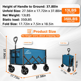 AMNOW wagon with adjustable handle for comfortable pulling.