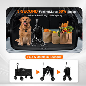 AMNOW 13lbs weight makes carrying and stowing the wagon smoother.