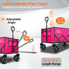AMNOW lightweight 13-pound wagon for easy one-handed transport.