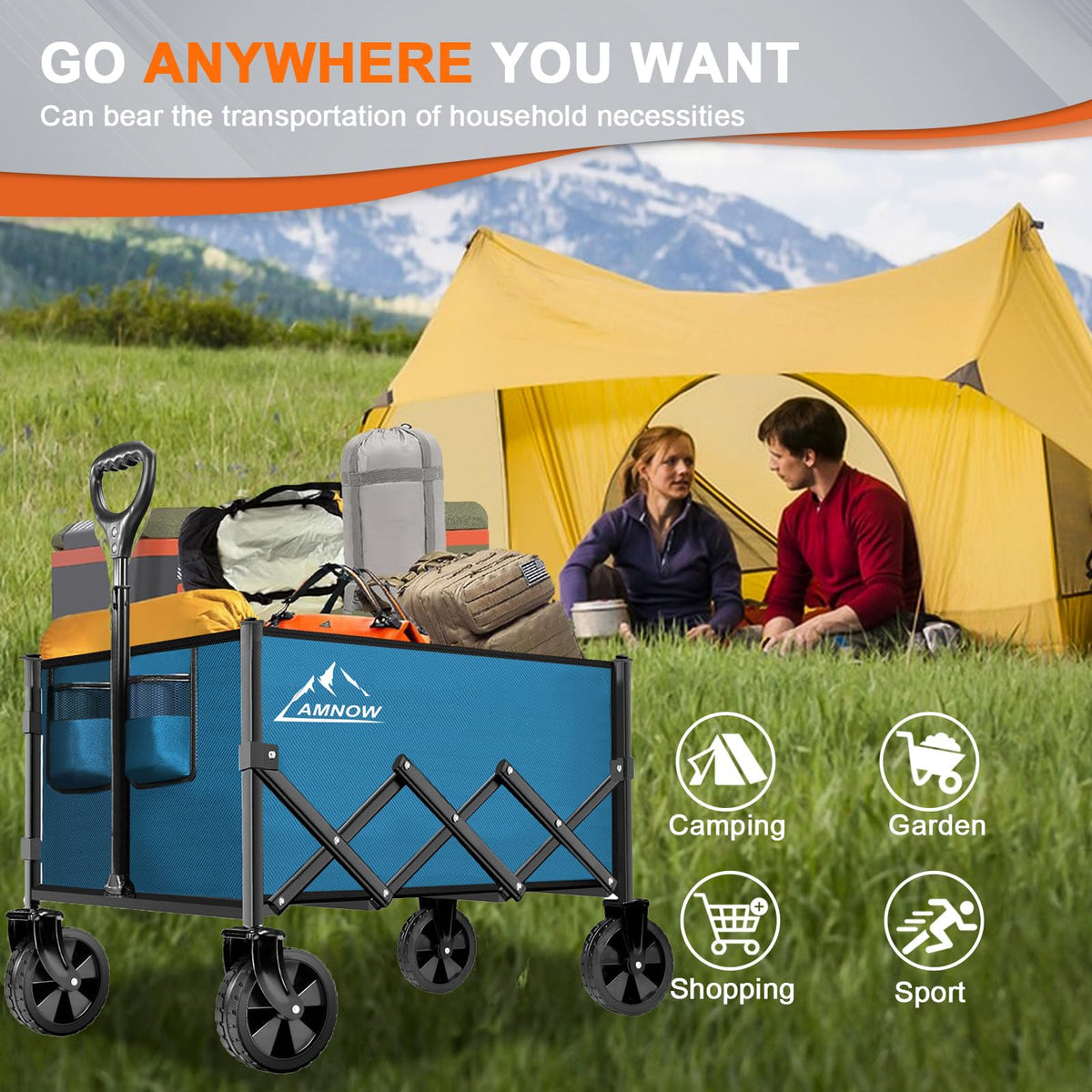 AMNOW folding design lets you collapse in one step for quick setup.
