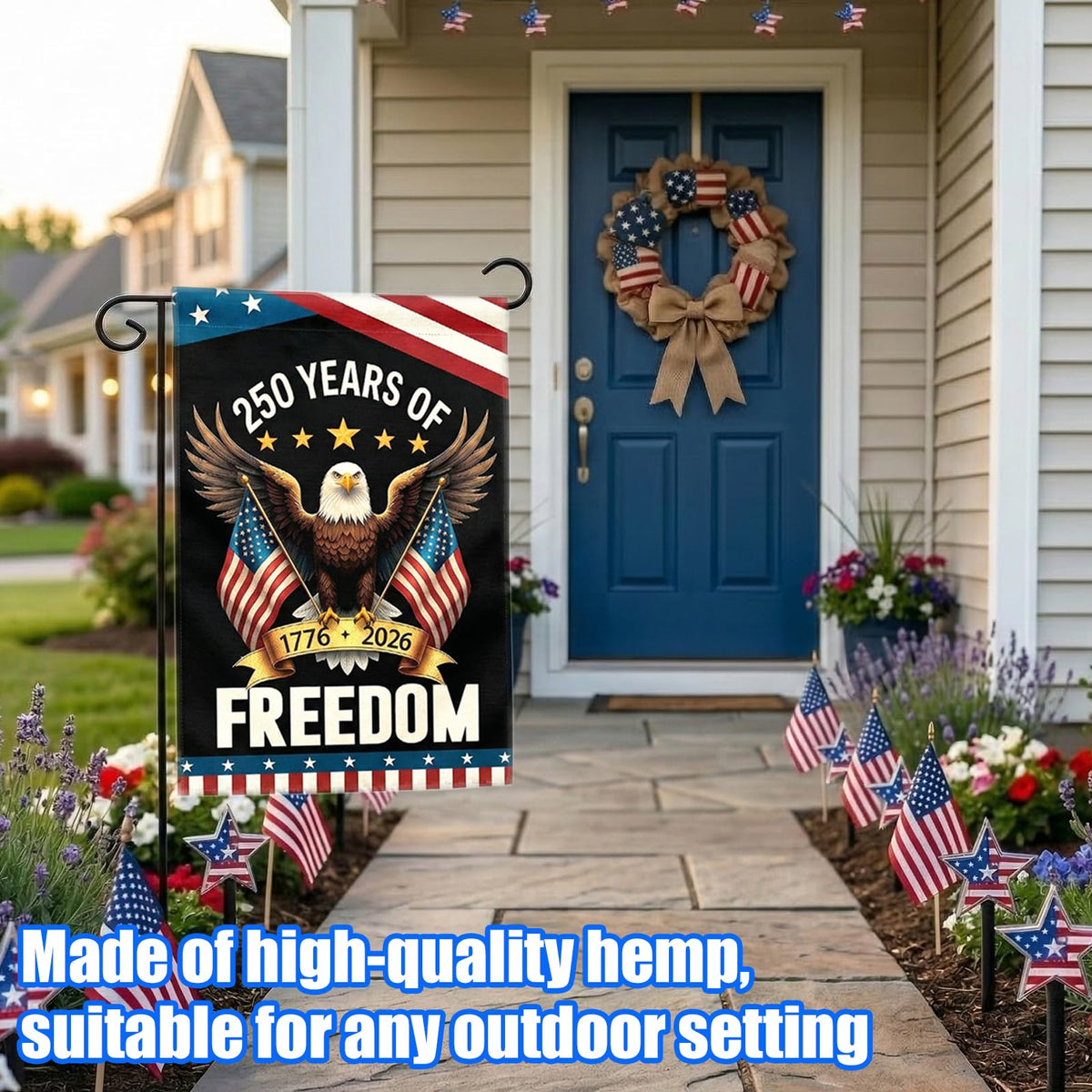 AmoraKiva top sleeve compatible with most garden flag poles.