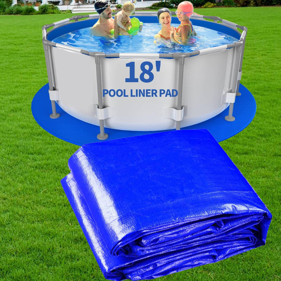 Amortherapie 18ft round pool liner pad protects the liner from punctures.
