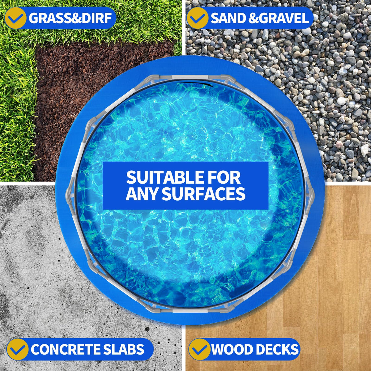 Amortherapie setup-ready pad ensures quick installation for pools.