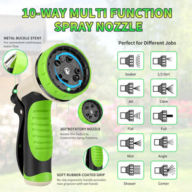 AMOOX 10-function spray nozzle in action for versatile watering