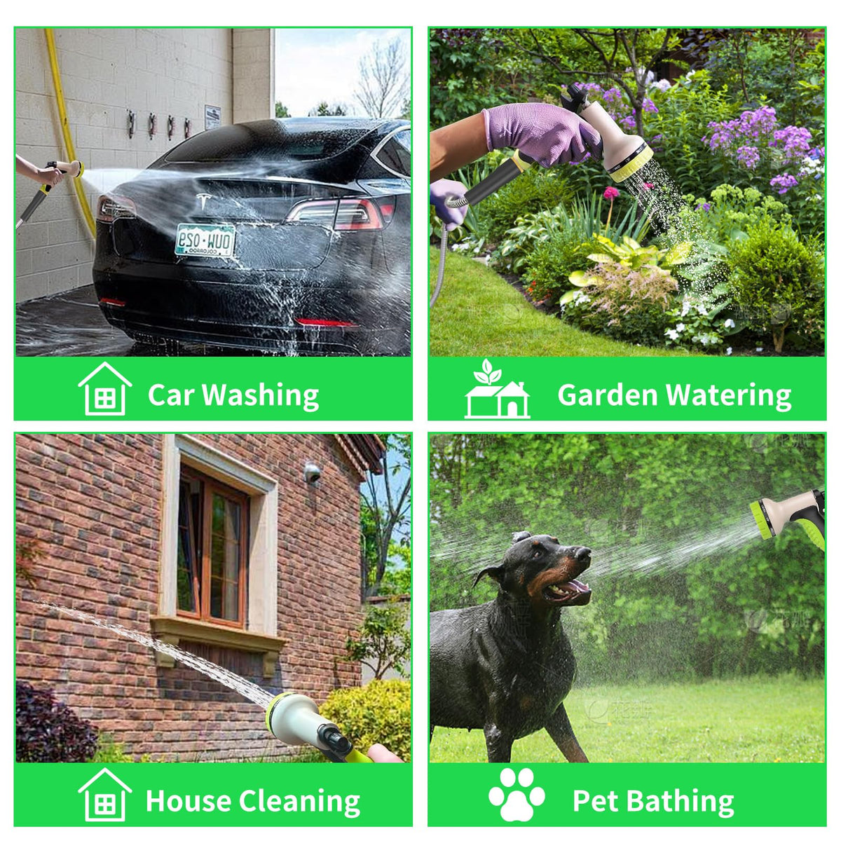 AMOOX all-weather durable hose performing in sun and rain