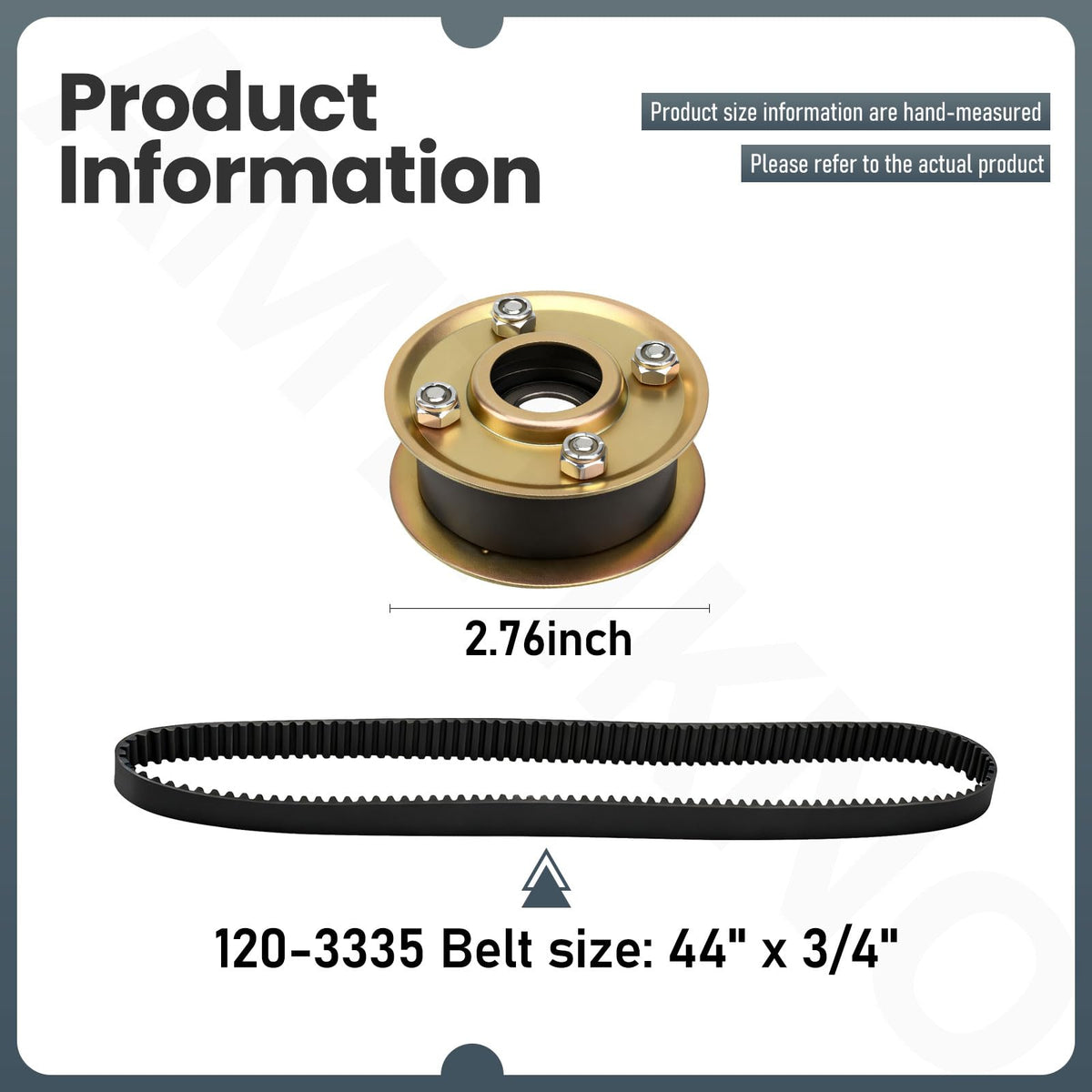 AMTHKNO 120-3335 belt closeup showing belt profile for TimeMaster compatibility