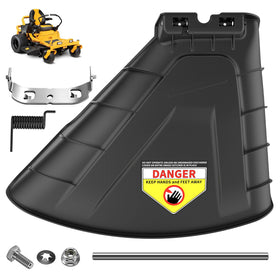 Complete chute assembly for quick replacement and deck performance.