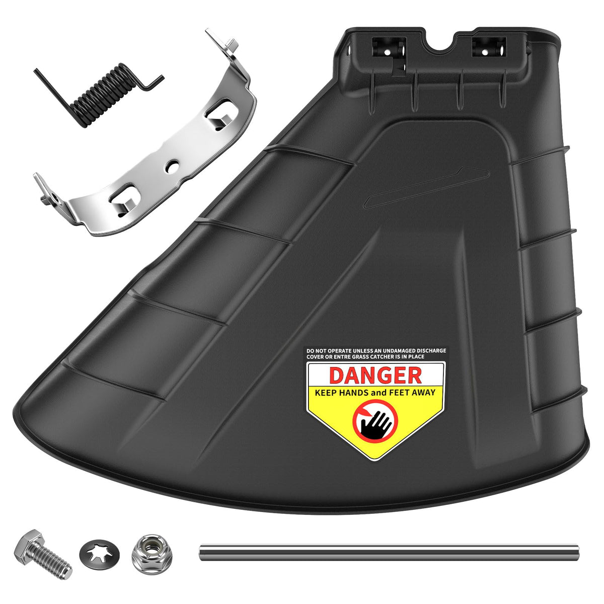 AMTHKNO discharge chute assembly on Cub Cadet deck in black, designed for durable mowing.