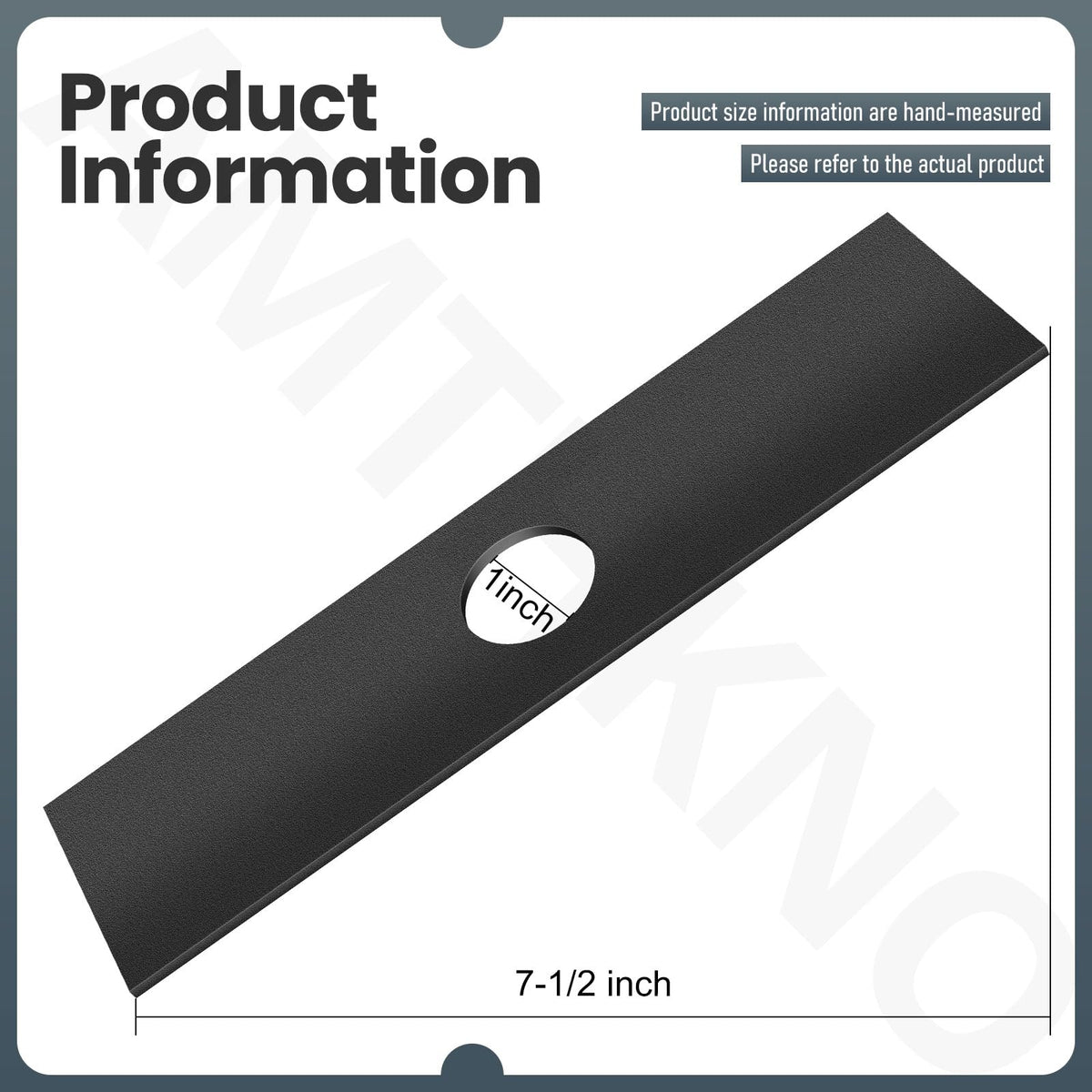 AMTHKNO edger blade center-hole close-up shows 1-inch hub compatibility