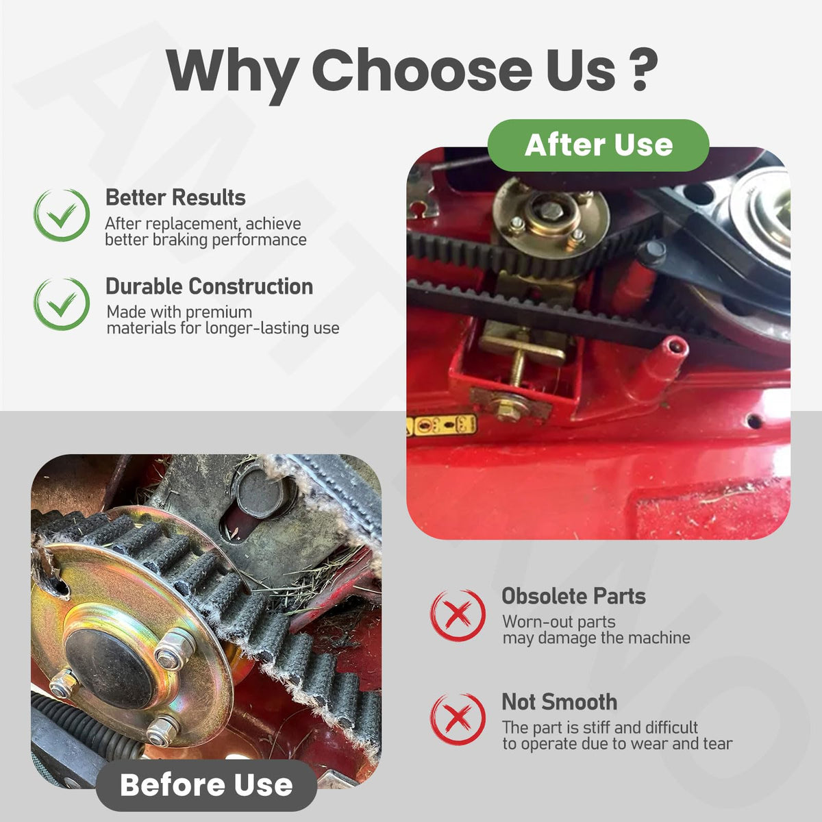 AMTHKNO mower deck assembly image demonstrating component alignment