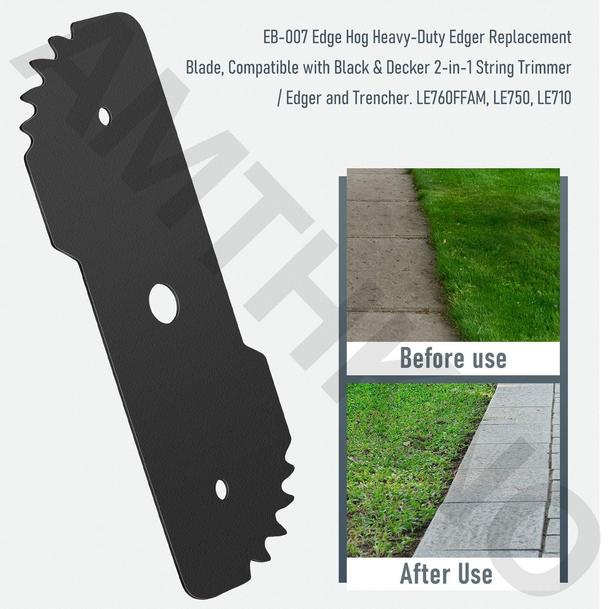 AMTHKNO EB-007 blade dimensions indicating seven-and-a-half inch edge area.