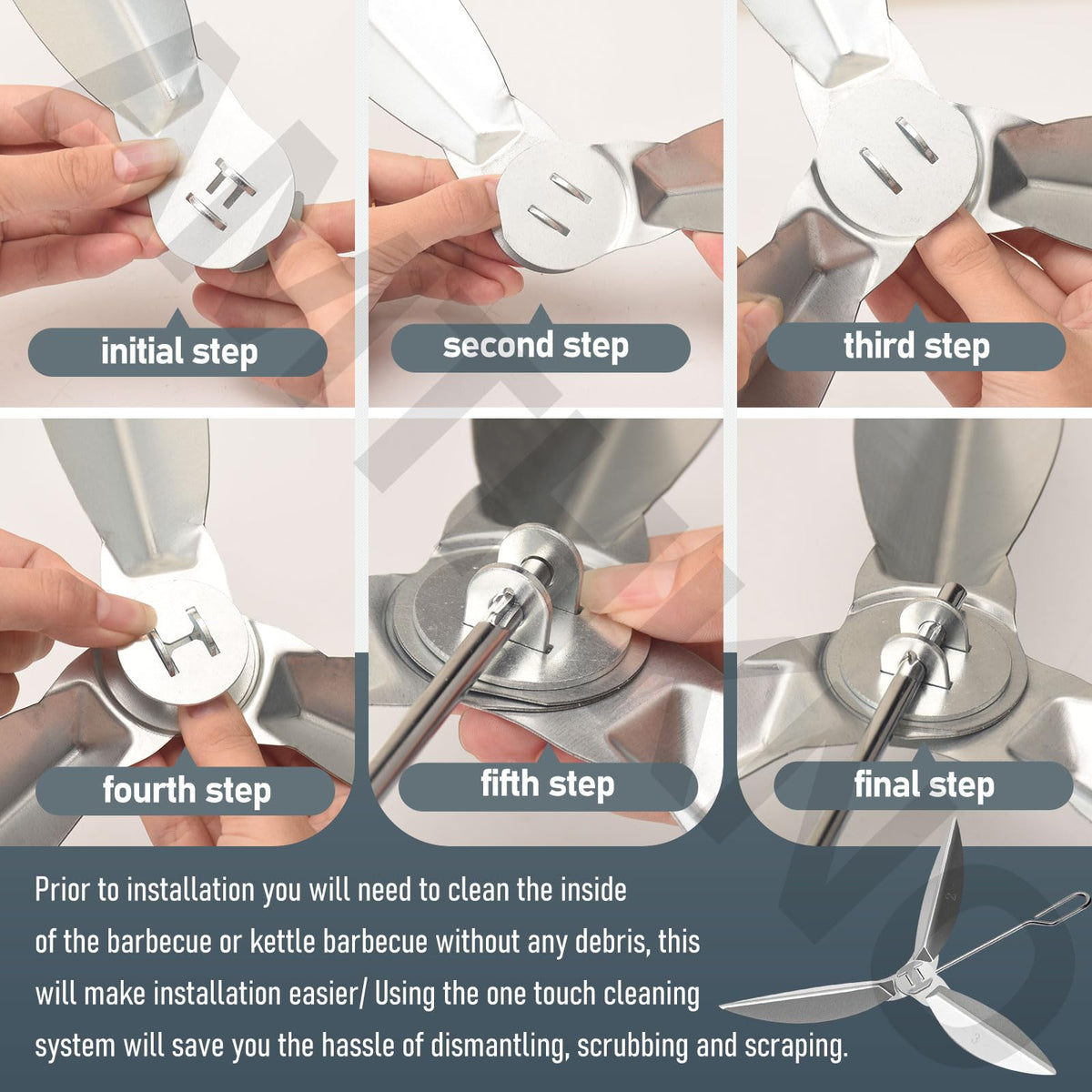 AMTHKNO hardware pieces for straightforward damper installation.