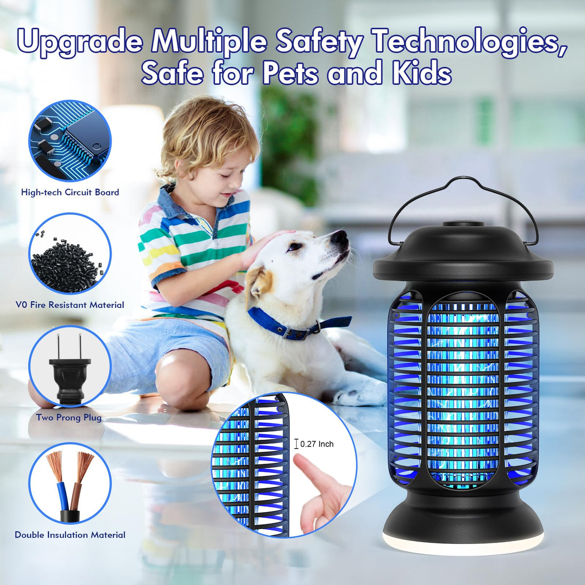 AMUFER Bug Zapper durable ABS casing resists rust and fading outdoors