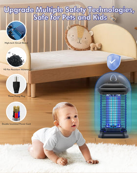 AMUFER Bug Zapper safety features guard family and pets.