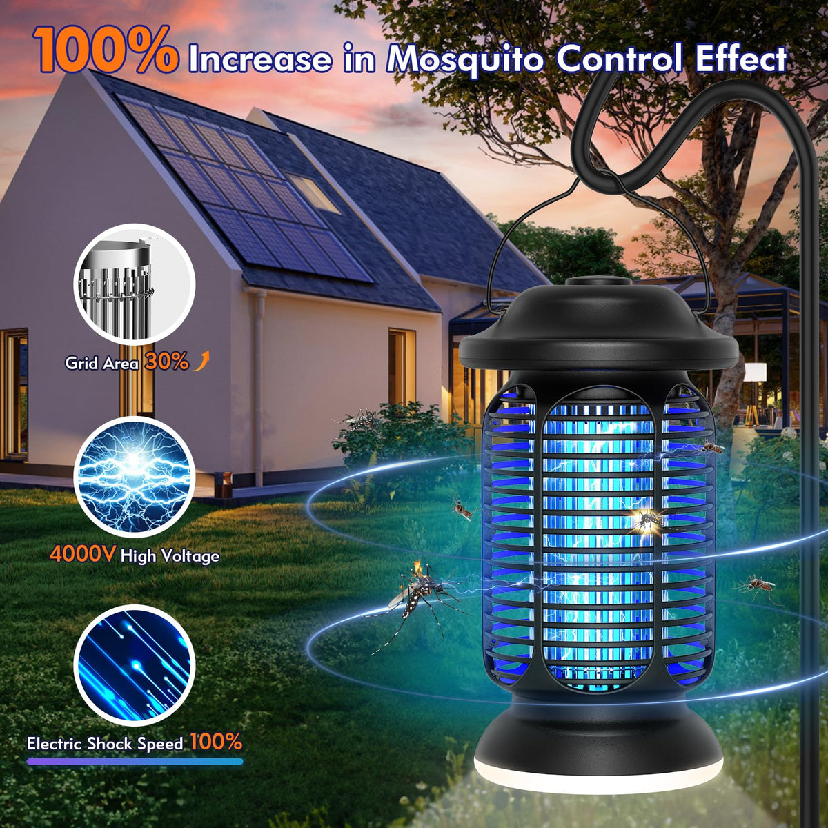 AMUFER Bug Zapper safety features guard against leaks and fire risk