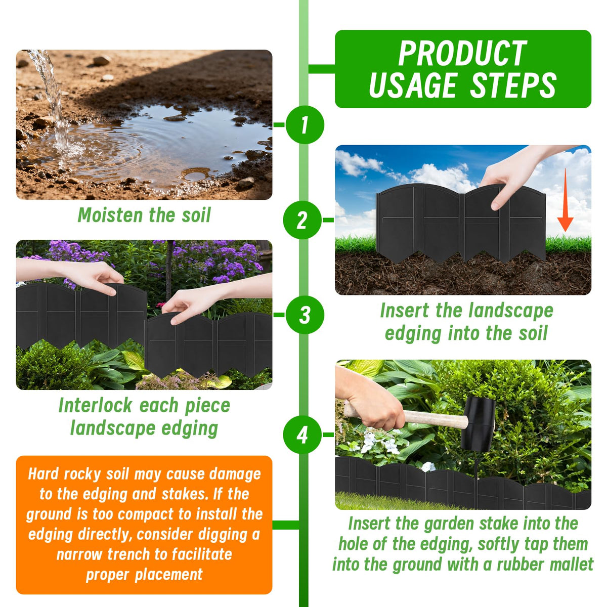 AMURS 30-piece border kit provides ample edging for larger areas.