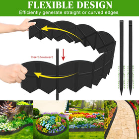 AMURS 6-inch tall edging with stakes installed beside a flower bed