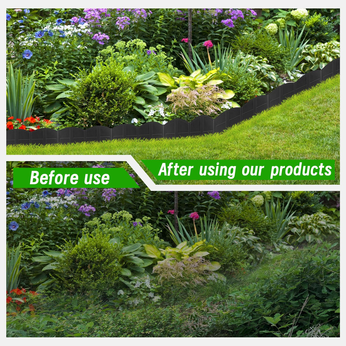 AMURS wind-resistant edging maintains clean lines during gusts.