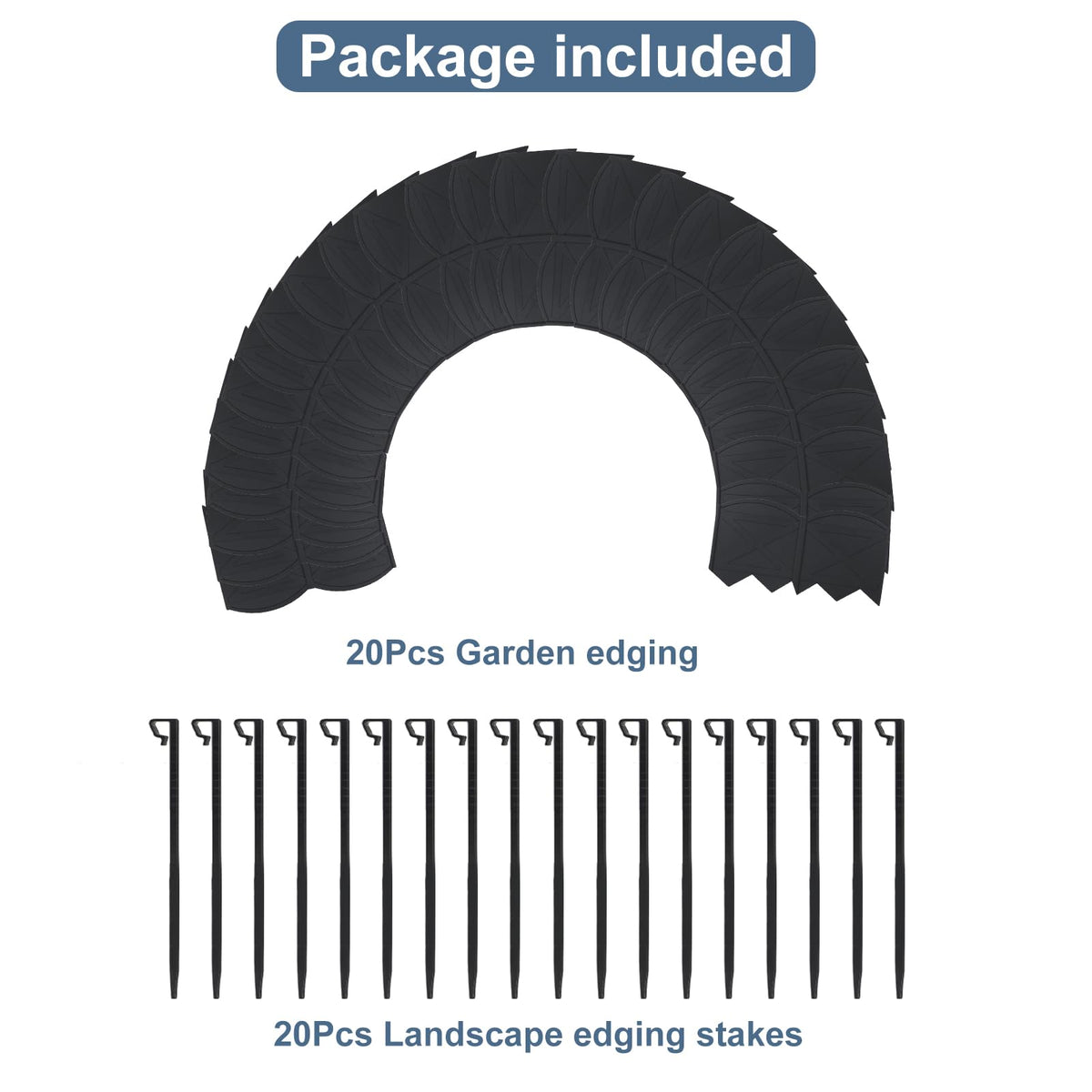 AMURS garden edging assembly process shows tool-free install.