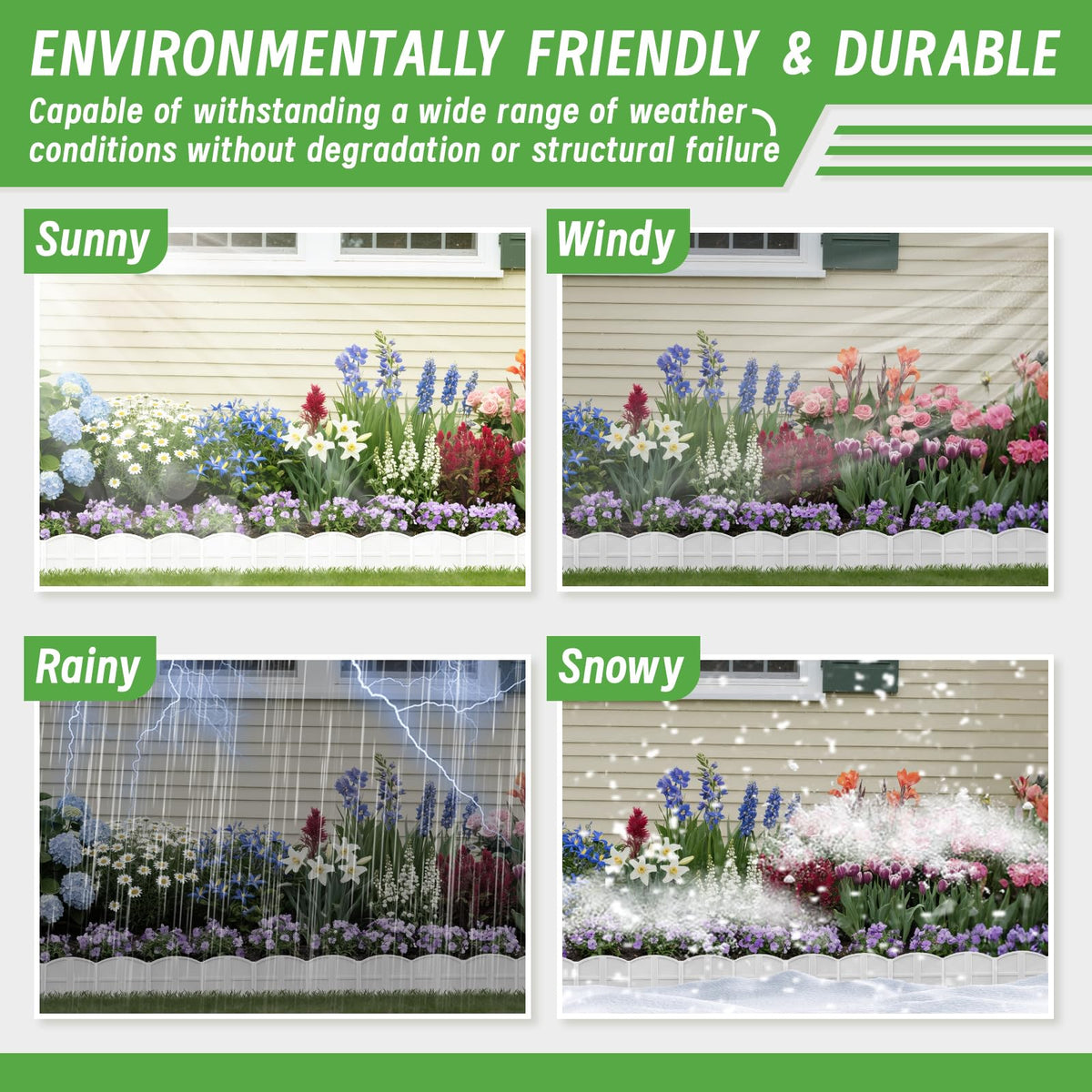 AMURS edge separates lawn and flower beds for precise garden design.