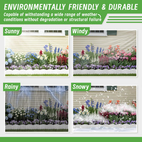 AMURS edge separates lawn and flower beds for precise garden design.