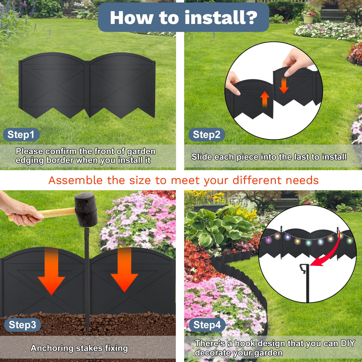 AMURS garden edging curved layout for flexible designs.