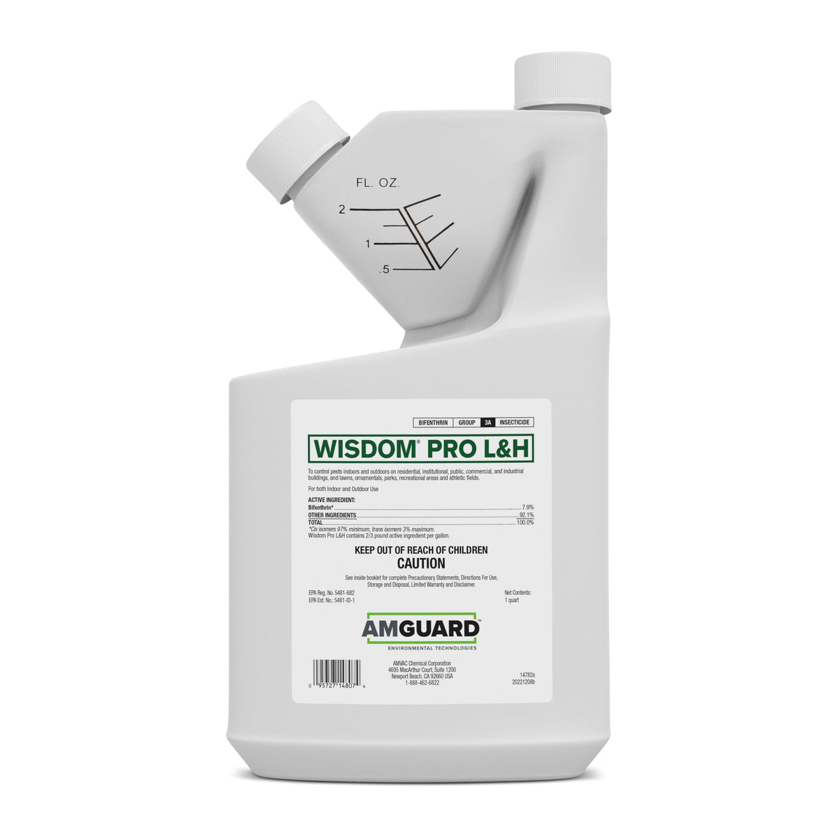 Amvac Wisdom Pro L&H bottle cap measures easy dosing for safe use.