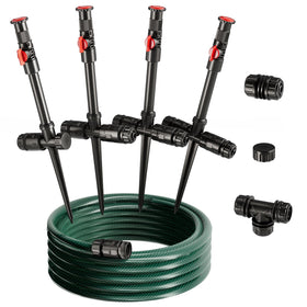 Amxixaun flexible sprinkler system assembly showing garden layout versatility