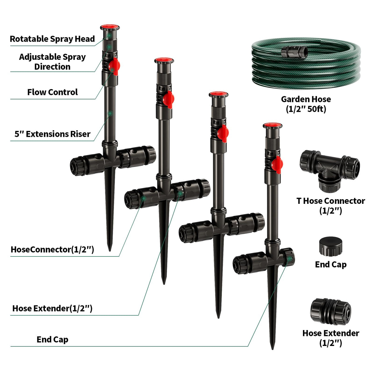 Amxixaun quick-attach detach hose fittings enable fast setup