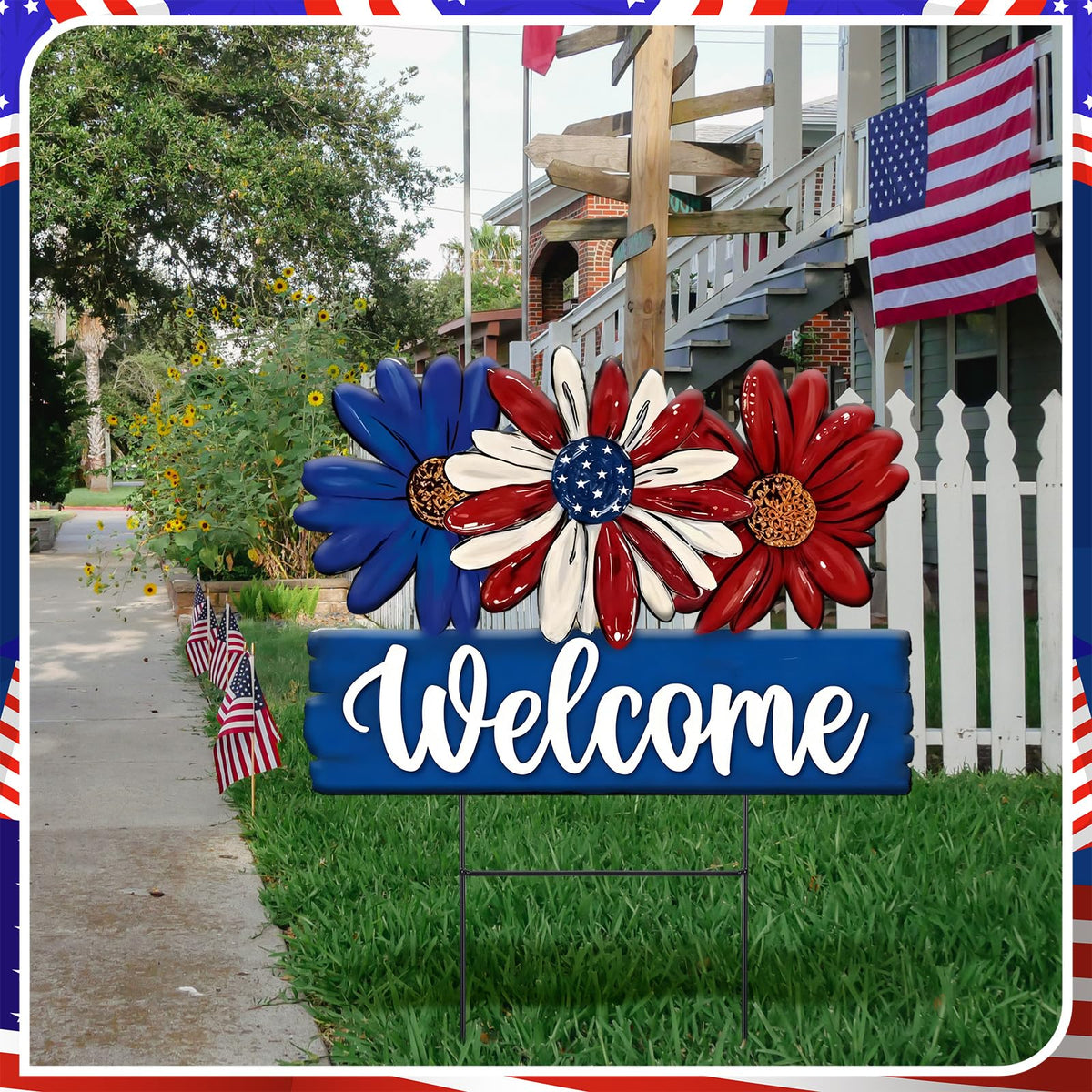 Amyhill durable metal stake withstands weather for long-lasting outdoor display