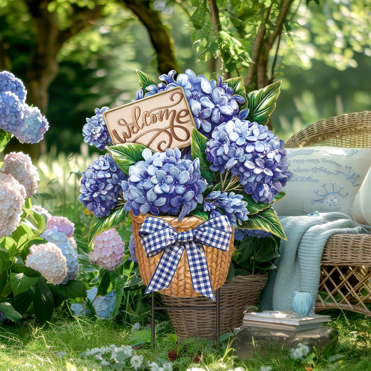 Amyhill floral yard stake decor enhances patios and walkways with seasonal charm