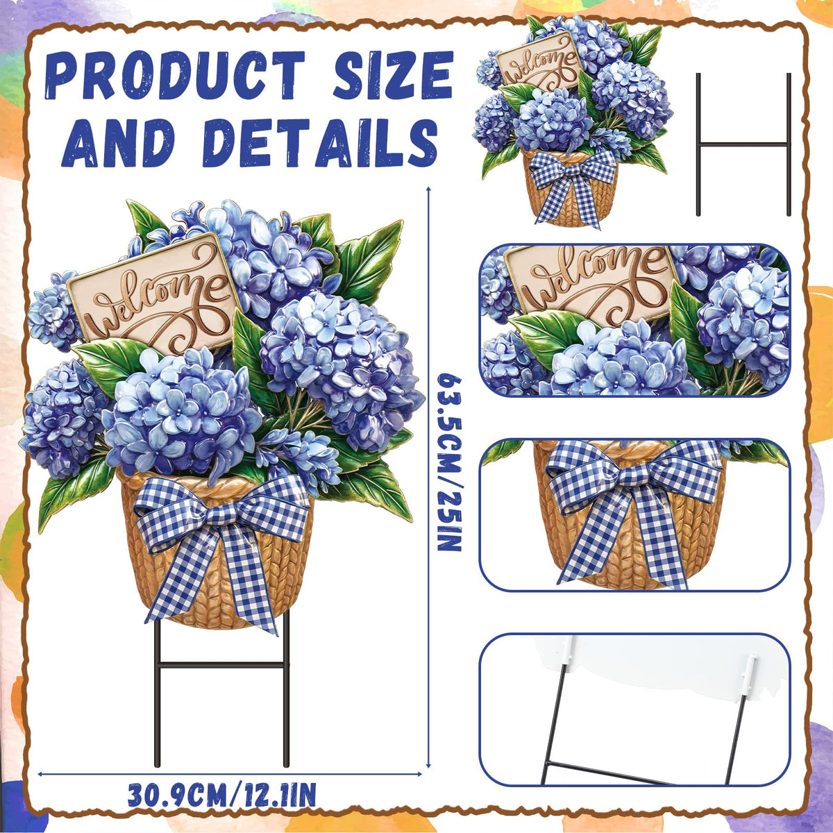Amyhill multicolor metal yard sign welcomes guests to your porch