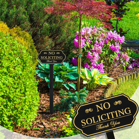 Amyhill gold sign package includes stake for easy mounting