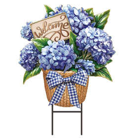 Amyhill spring Hydrangea garden stake in multicolor finish for lively outdoor decor
