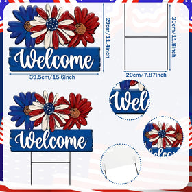 Amyhill welcome yard sign in daisy design brightens entryways and porches