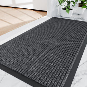 Amyracel front door mat dirt-capture with deep grooves traps dirt effectively.