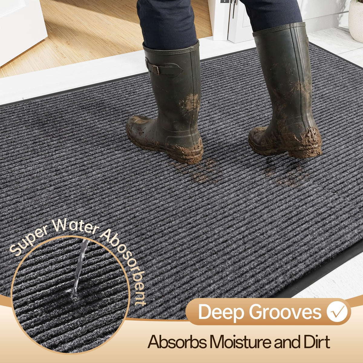 Amyracel front door mat low-profile design glides under doors smoothly.