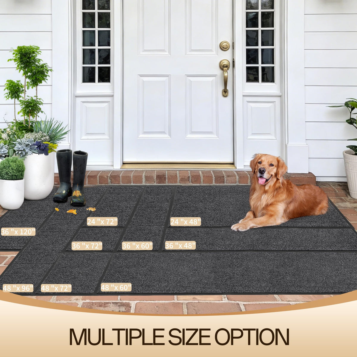 Amyracel front door mat non-slip backing keeps mat securely in place.