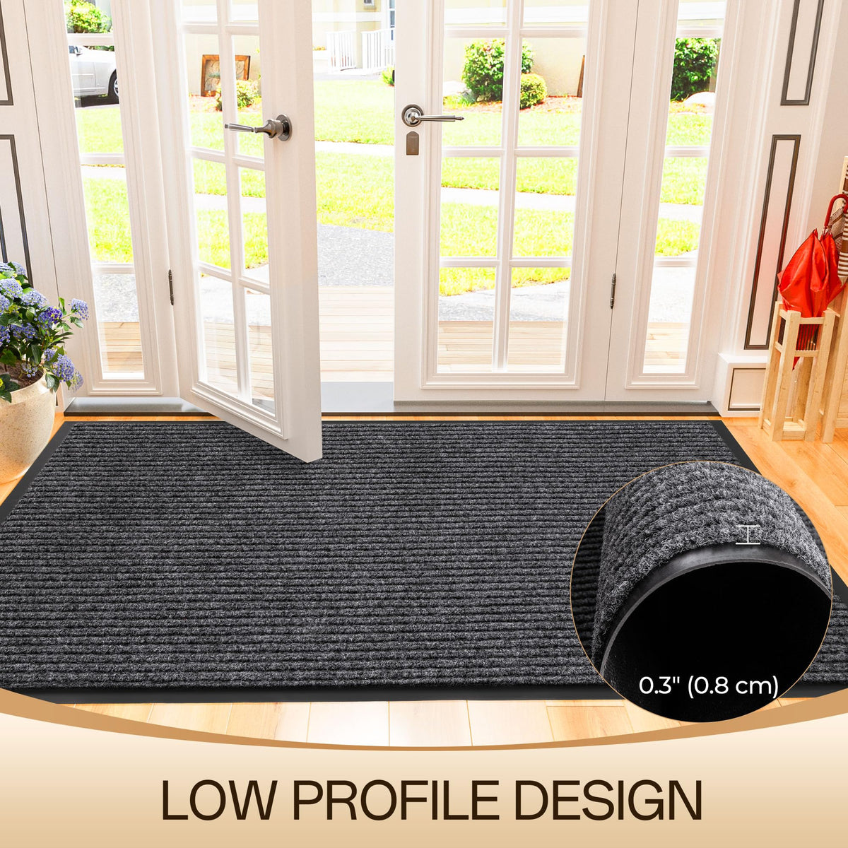 Amyracel front door mat odorless fade-resistant durable for high traffic.
