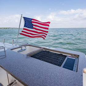AMZFLAG embroidery-detail flag shows precise star stitching.