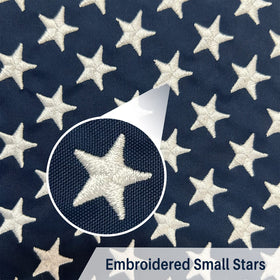 AMZFLAG heavy-duty flag withstands wind with reinforced seams.