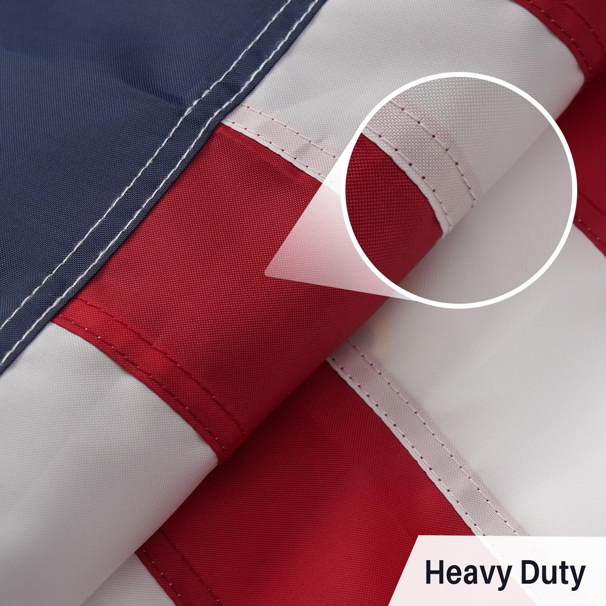 AMZFLAG heavy-duty polyester flag withstands windy conditions