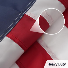 AMZFLAG heavy-duty polyester flag withstands windy conditions